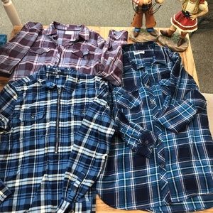3 womans flannel shirts(large)